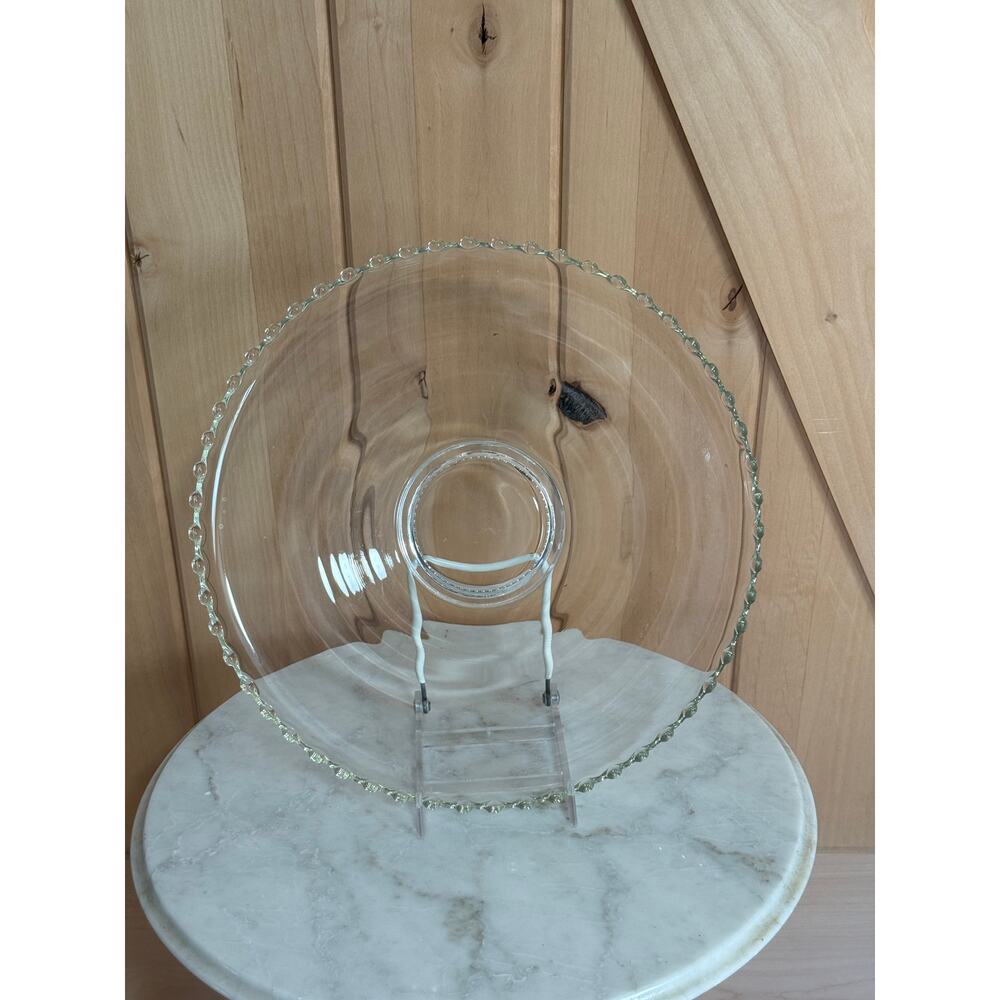Vintage Imperial Glass Candlewick Cupped Edge Torte Cake Plate 12"